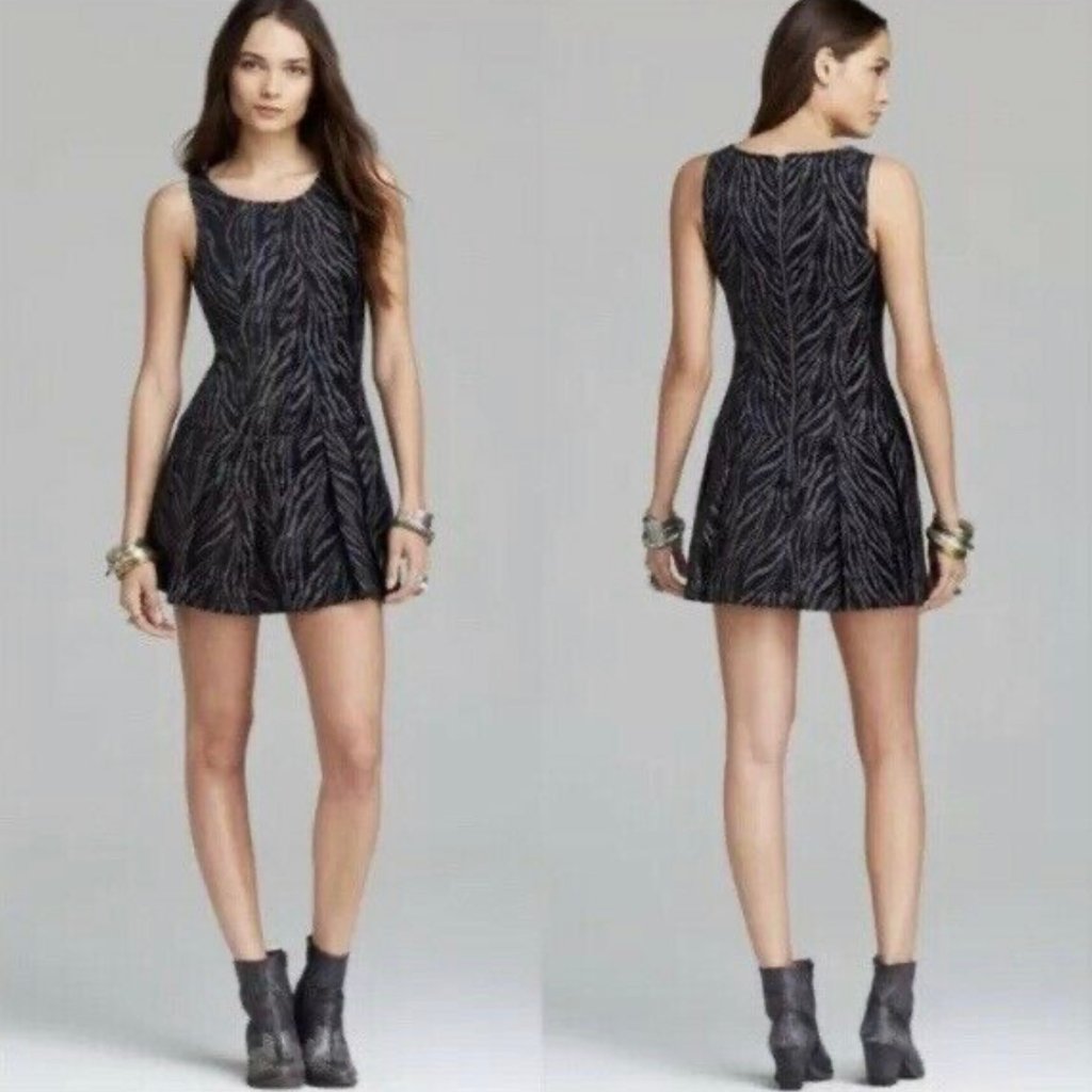 Free People Dress Chenille Tiger Animal Print